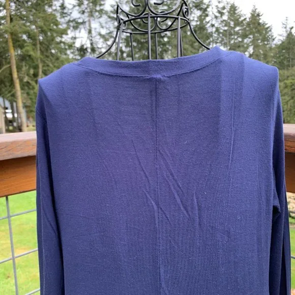 Navy Blue Long Sleeve T-Shirt Dress - Picture 5 of 7